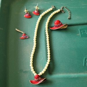 Red Hat Society Jewelry Set